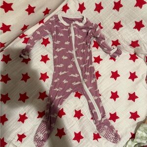 Purple Bunny Print Kids One Piece
